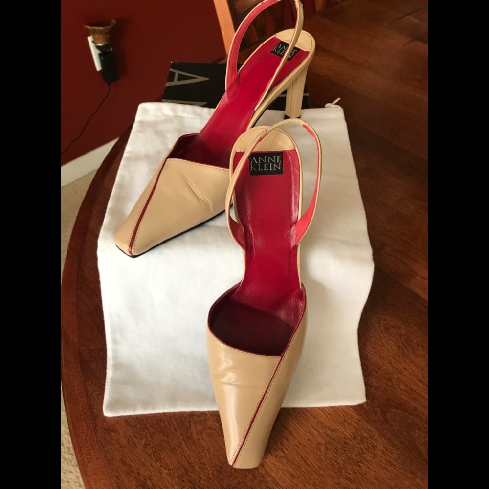 Anne Klein skin tone sling backs !